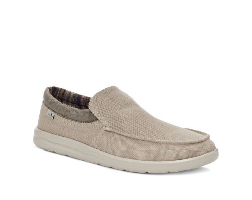 Férfi Sidewalk Surfers - Sanuk Hi Bro Lite Hemp Slip-on - Sanuk Bézs Cipő VQZOFI704